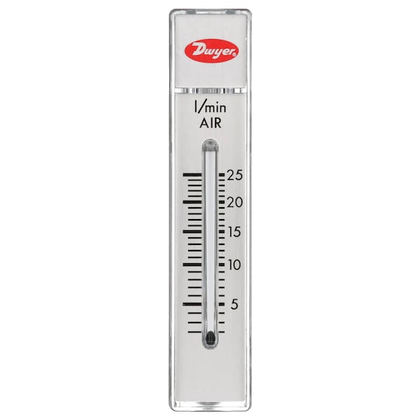 Flowmeter, range 2-25 LPM air, no valve.